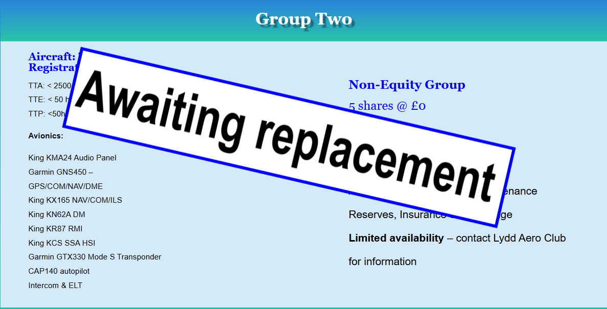 Awaiting Replacement